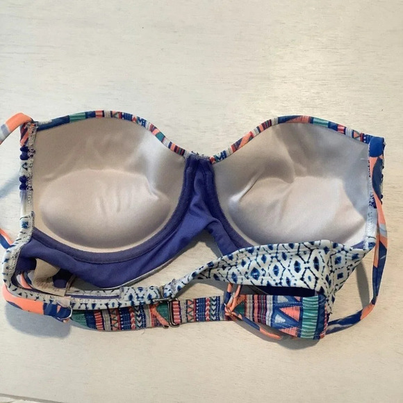OP Multi-Color Padded Spaghetti Strap Bikini Swim Top Junior's Size Small - Picture 4 of 6